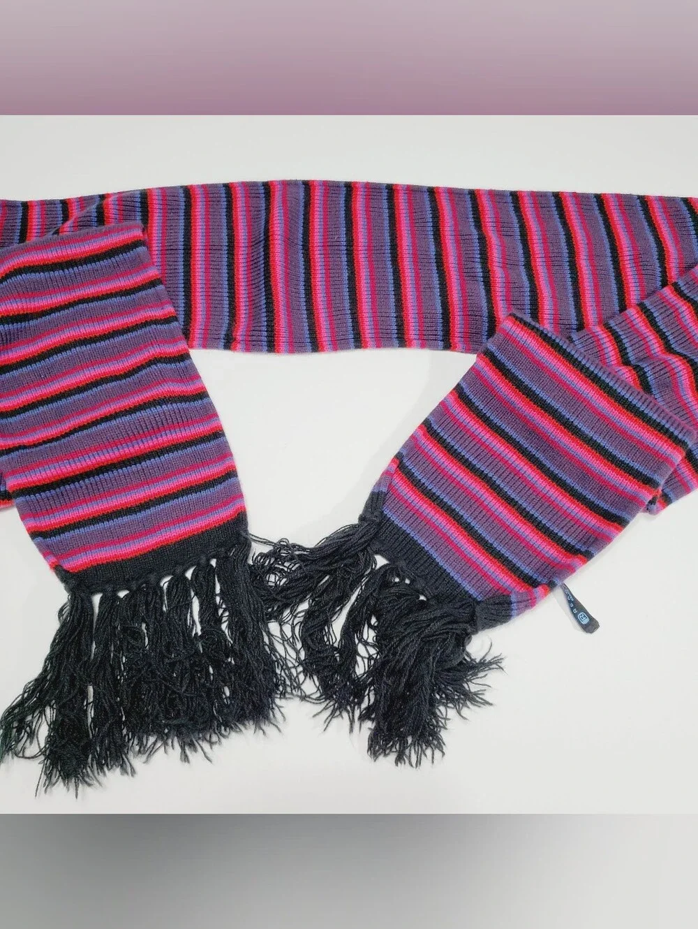 Kenneth Cole Reaction Women's Winter Knit Scarf Multicolor Striped Pattern 72x7